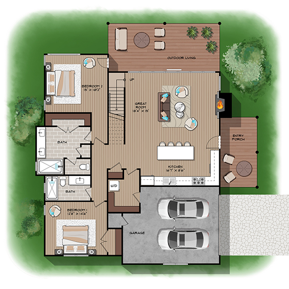 Two- and Three-Level Main | 1,532 Sq. Ft.